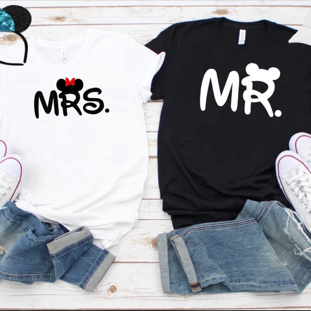 Mrs. Mr. Minnie and Mickey T-shirts